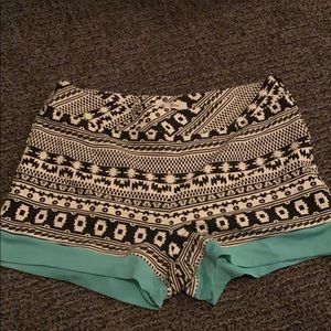 Black and white patterned shorts